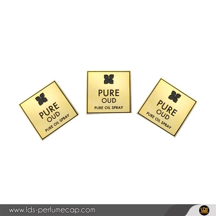 Real Gold Brass Plaque Sticker With Black Enamel